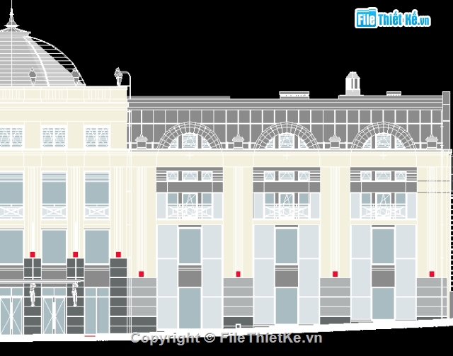 bản vẽ biệt thự,bản vẽ cad biệt thự,mặt ngoài biệt thự